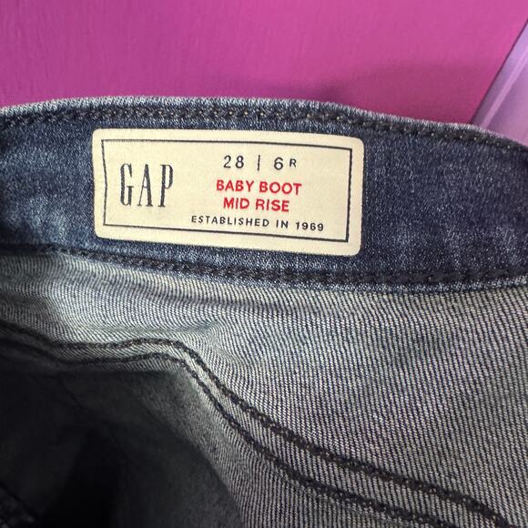 GAP Baby Boot Mid Rise Stretch Jeans Medium Wash Denim - Picture 8 of 9